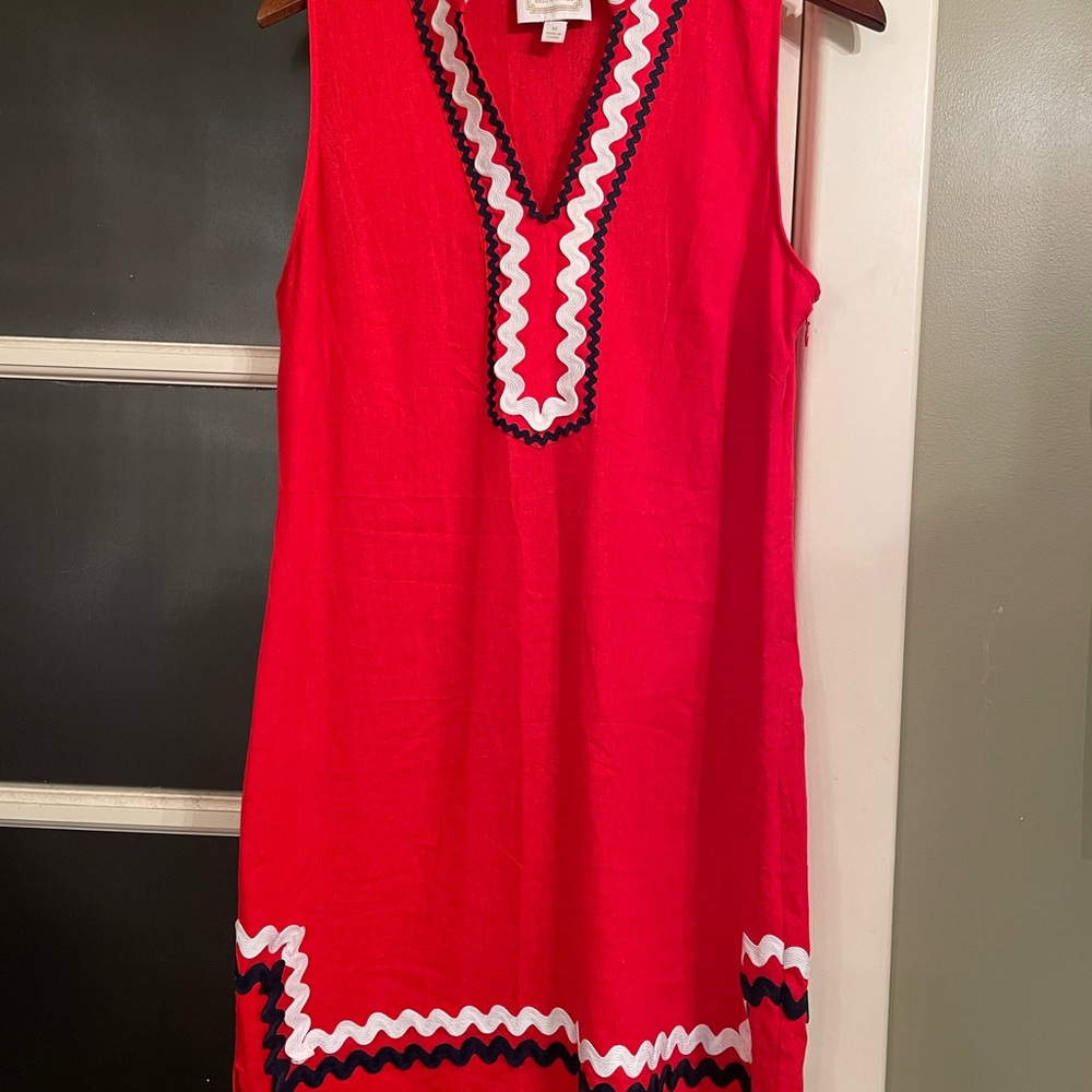 Sail to Sable Red Sundress with V-neck Sleeveless Design for Casual Wear